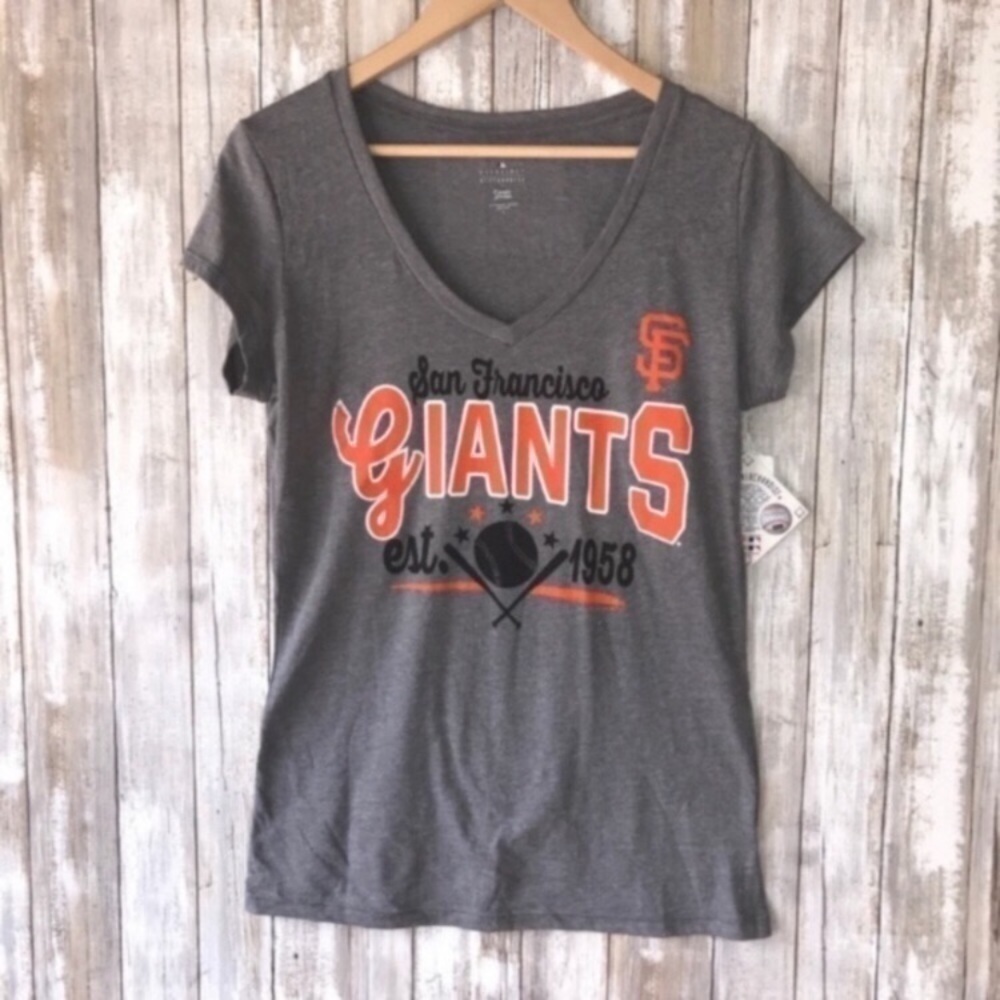 NWT San Francisco Giants Women’s Large MLB Tee Gray Baseball Shirt
